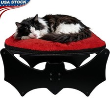 Multifunctional Elevated Cat Bed W/ Scratch Mat  Plush Cushion Large Cats New