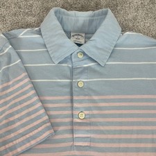 Brooks Brothers Polo Shirt Mens Medium Slim Fit Striped Cotton Pastel Preppy