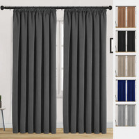 Blackout Curtains Thermal Pencil Pleat Tape Top - Energy Saving Drape Tie Backs