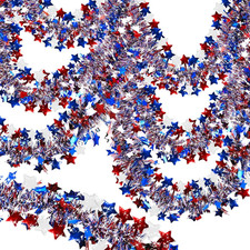 2 Pack Total 66 FT 4Th of July Garland Decorations, Red White and Blue Garland P
