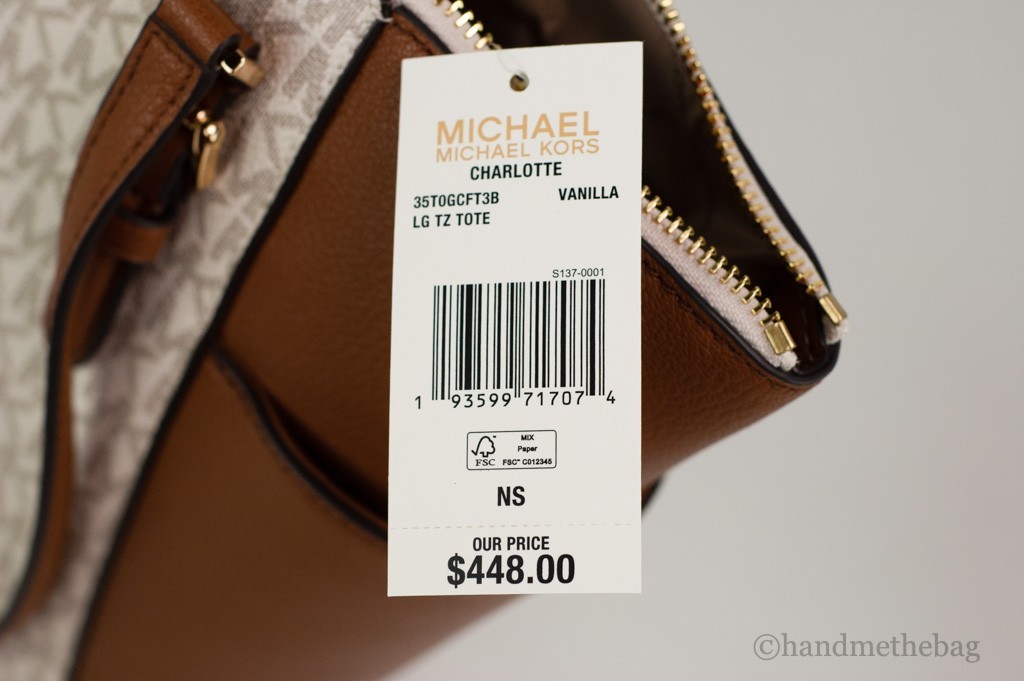 Buy Michael Kors Charlotte Large Logo and Leather Top-Zip Tote Bag