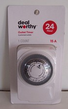 Target Deal Worthy Outlet Timer, 2 Polarized Outlets, White NEW Indoor Use