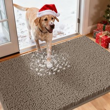 IM HOME 48x30" Chenille Dog Door Mat for Muddy Paws, Absorbent Mud Mat