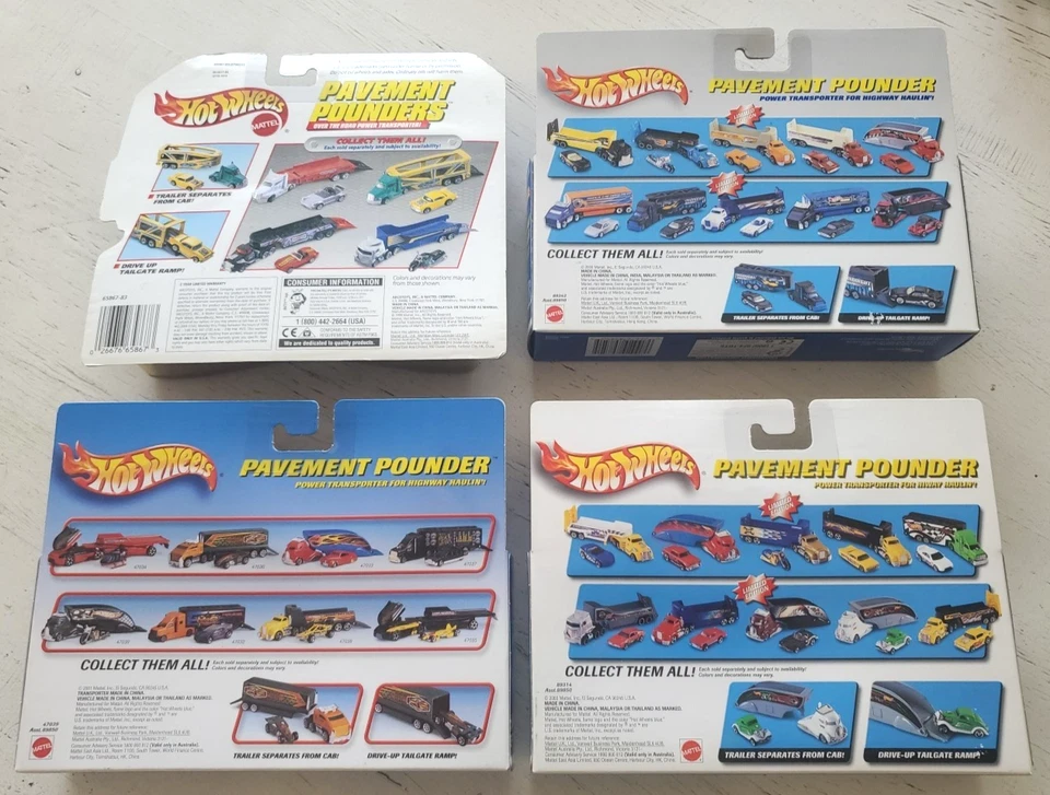 Hot Wheels Pavement Pounders 1999 lote de 4 vehículos exclusivos nuevos Foto 2 de 4
