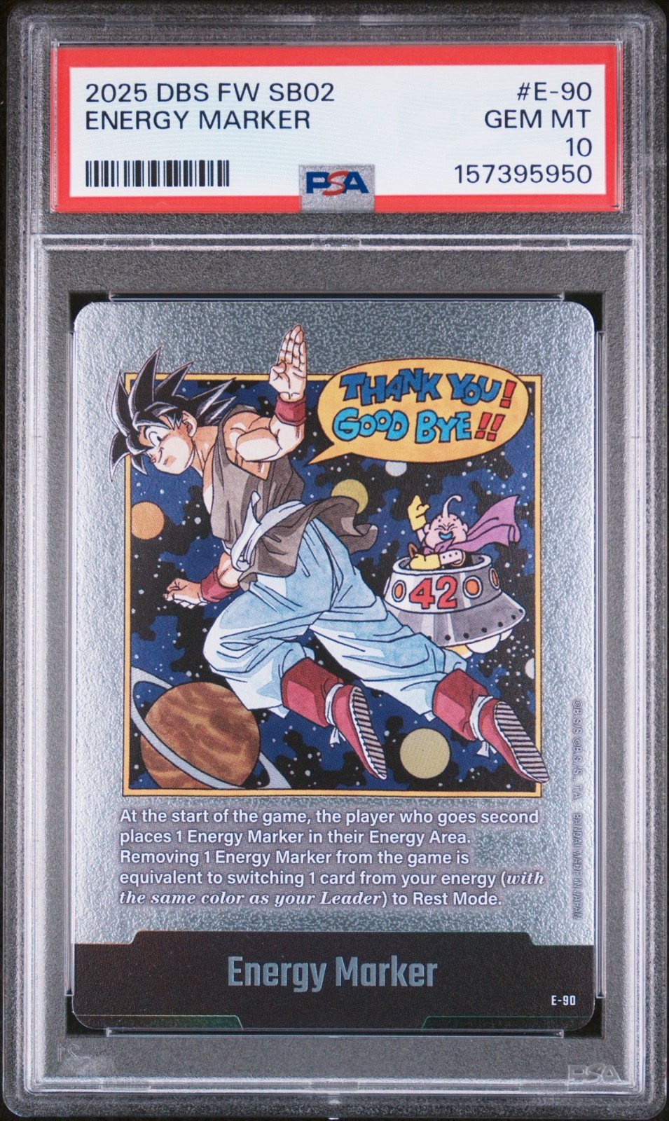 PSA 10 2025 DRAGON BALL SUPER FUSION WORLD MANGA BOOSTER 02 E-90 ENERGY MARKER
