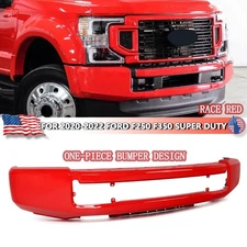 Painted Race Red Front Bumper Face Bar For Ford F250 F350 SD 2020-2022 W/ Fog