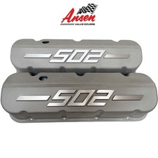 Big Block Chevy 502 Tall Valve Covers Raised Logo - Bead Blast - Ansen Usa