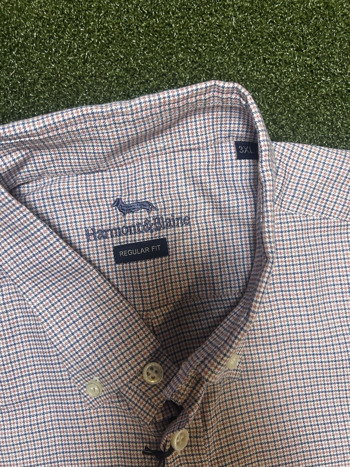 Harmont & Blaine Men's Long Sleeve Shirt Button Down Size 3XL Blue Plaid NWT