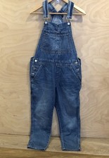 Gap Denim Overall Slouch Medium Indigo 8 Blue Cotton Multi pockets Womens.