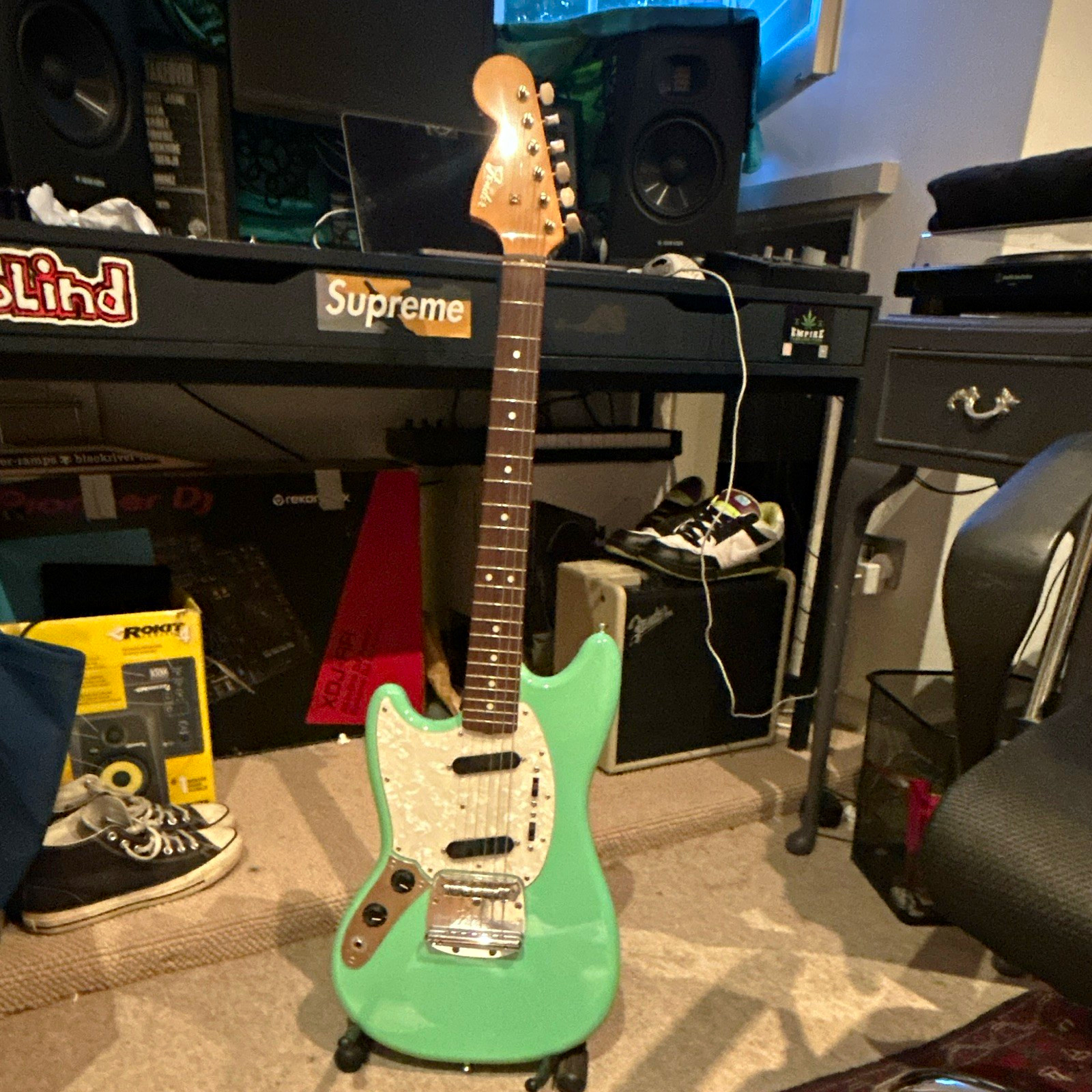 Fender Japanese Mustang Left-Handed Guitar Sea Foam Green (RARE)