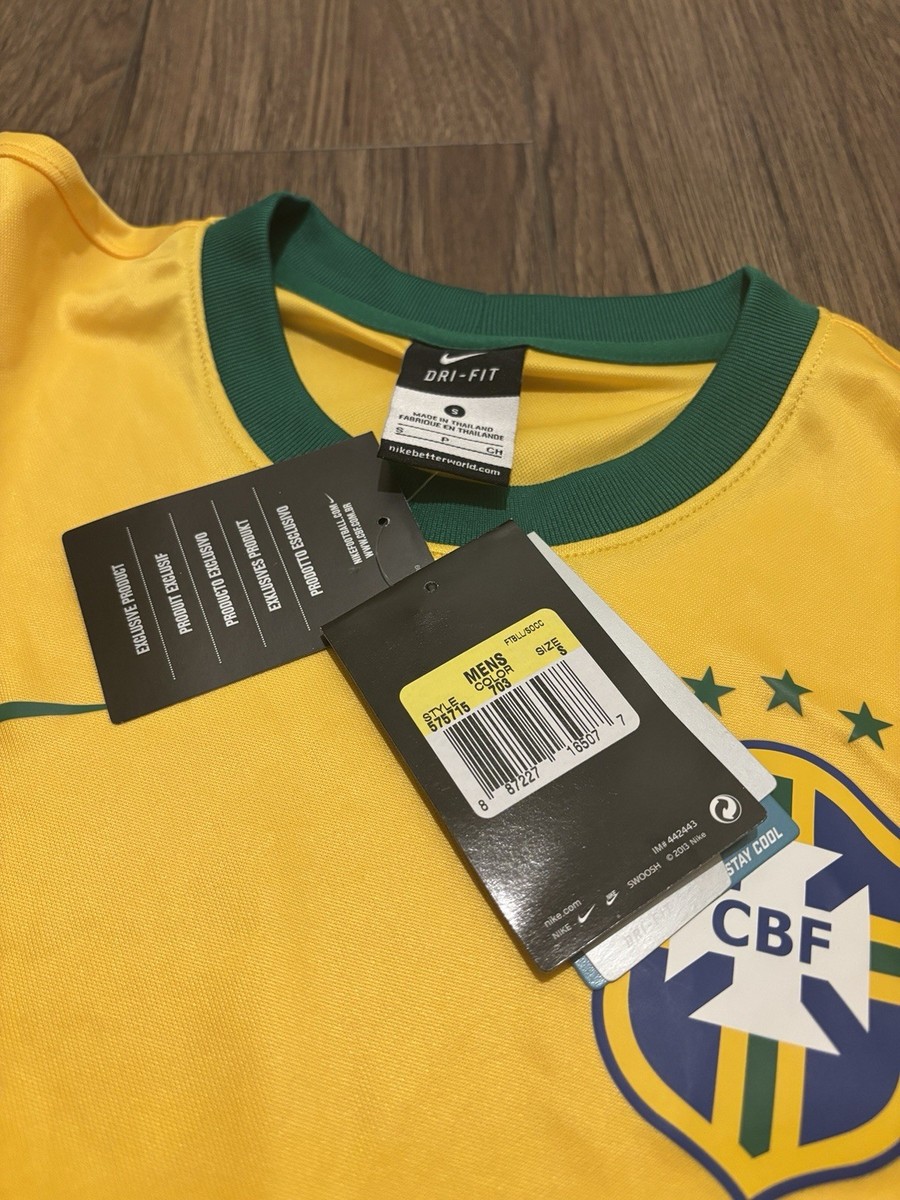 NWT Brazil Team Jersey Stadium Version Football Shirt Yellow Mens