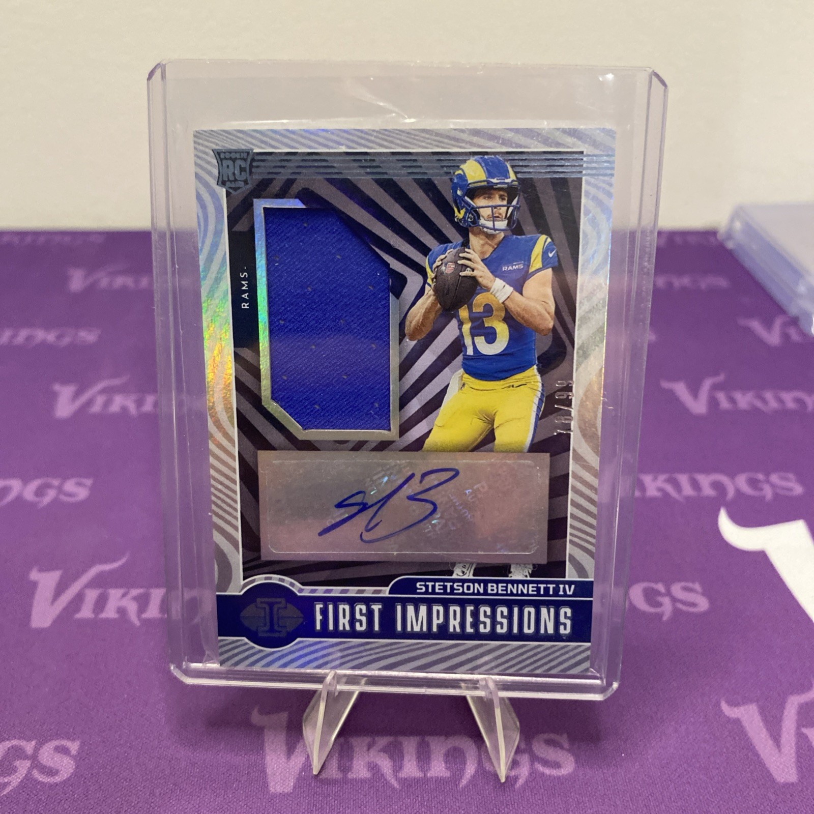 2023 Panini Illusions - First Impressions Auto patch Stetson Bennett Blue /99