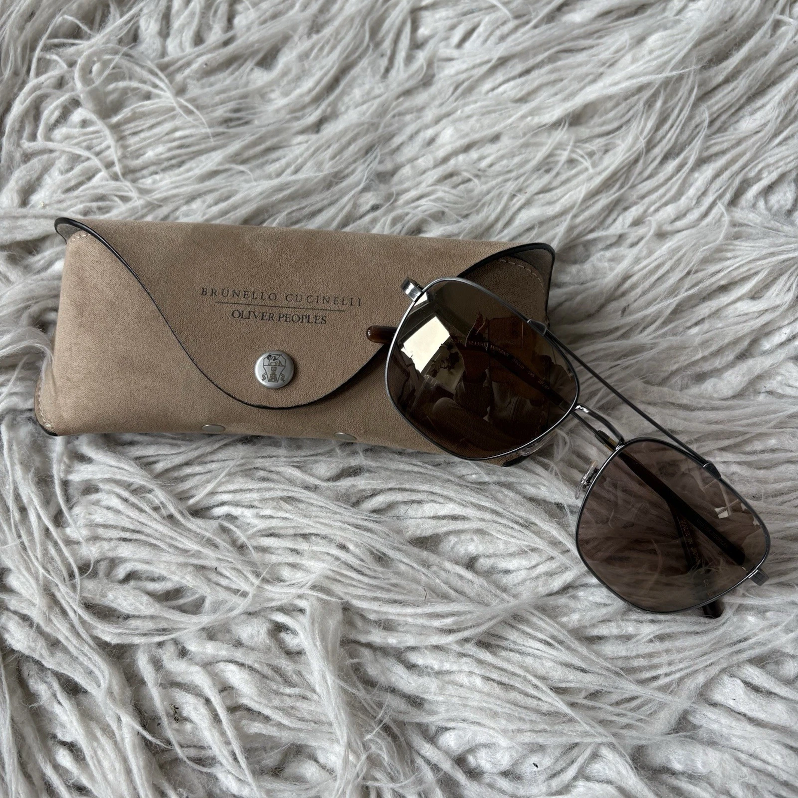 Brunello Cucinelli — Brunello Cucinelli Oliver Peoples Marsan Titanium Photochromic Sunglasses EUC OS