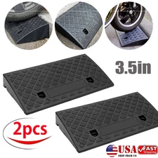2 Pack Driveway Ramp Heavy Duty Vehicle Curb Rubber Threshold Ramp Professional