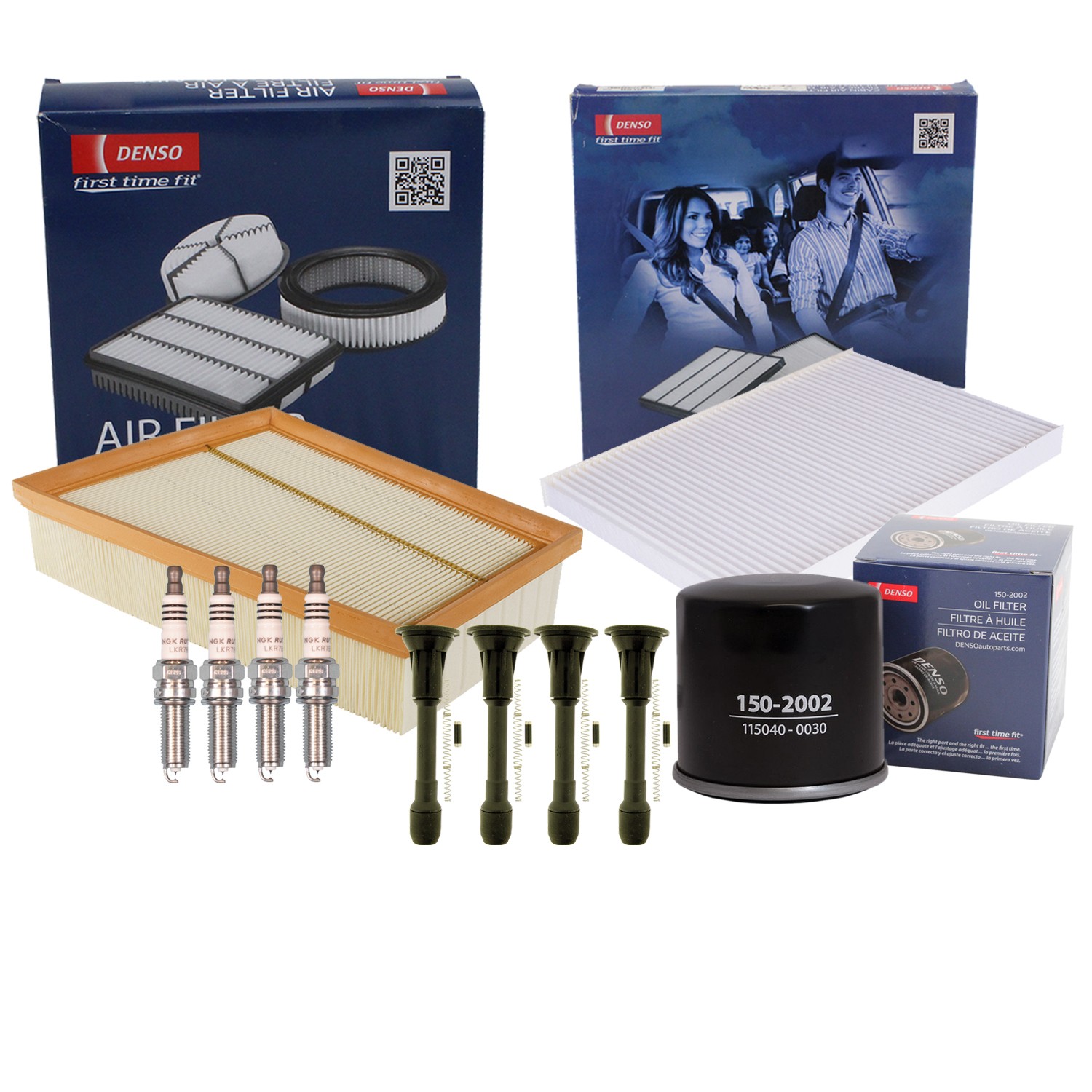 Denso Tune Up Kit NGK 4 Spark Plugs  Boots Kit for Nissan Sentra 2.0L L4 MR20DE