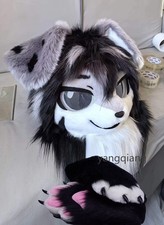 Fursuit Long Fur Husky Fox Mascot Head Party Halloween Fur Cosplay-Promotion