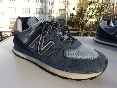 NEW BALANCE U574N2 574 Herren Schuhe Sneaker Leder Blau Weiß Gr.42(UK8) Neuw