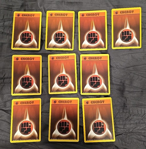 Vintage Pokémon Fighting Energy  97/102  Base Set  Lot Of 10 N/M Never Played