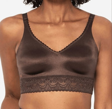 Ruby Ribbon Lace Demiette W/Lace Gripper Bra Brown Nwt Size 32