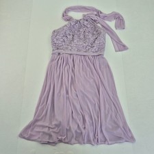 DAVID'S BRIDAL Dress 4 Purple Women's Lace Halter Bridal Summer