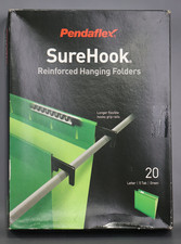 Pendaflex SureHook Hanging File Folder Letter Size 1/5 Cut Tabs Pack of 20