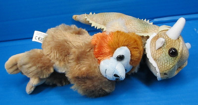 Wild Republic Huggers Lot of 2  Horned Lizard & Monkey Plush Wrist 9''