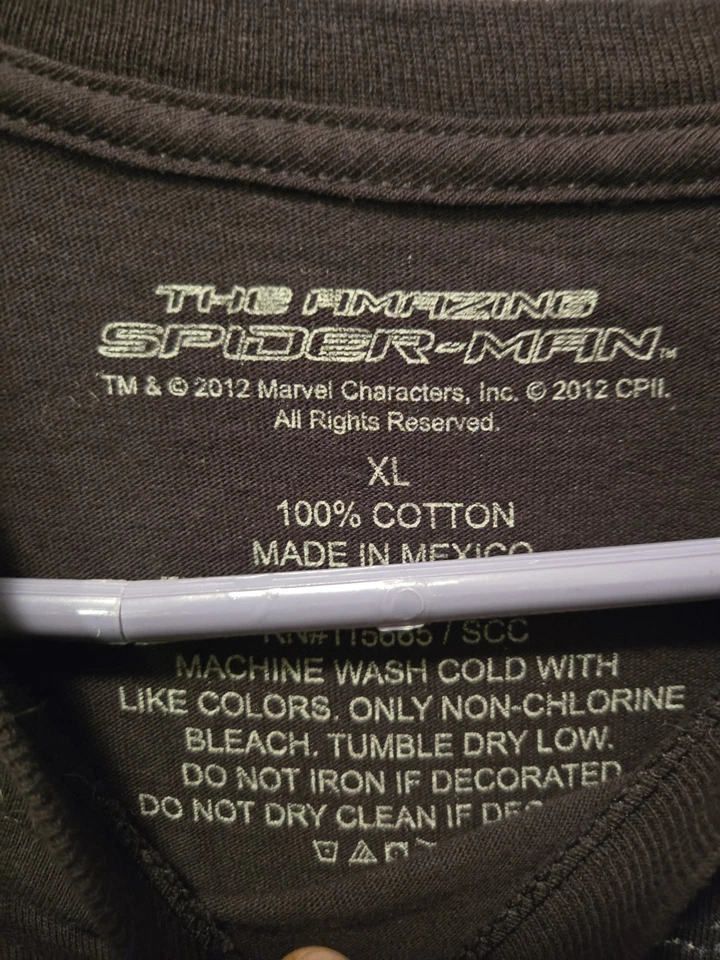 Винтажная мужская футболка 2012 The Amazing Spiderman Marvel Movie Promo черная размер XL - Изображение 2 из 4