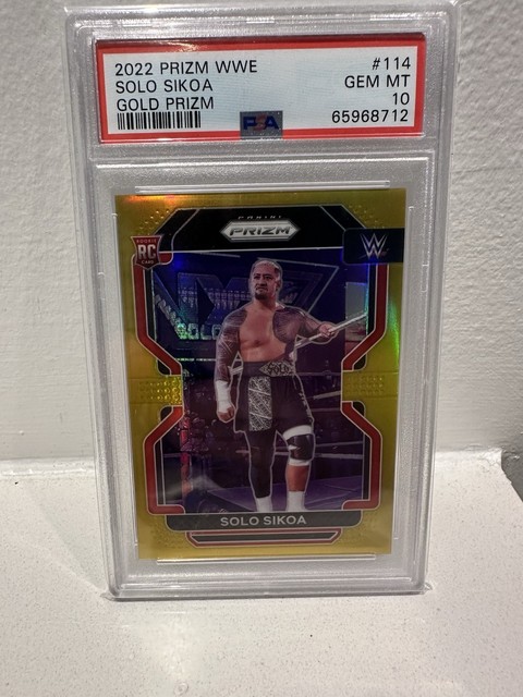 2022 WWE Prizm Solo Sikoa RC Gold Prizm 6/10 PSA 10 #114