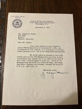 Director of the F.B.I. J. Edgar Hoover Autographed Letter  - 1964