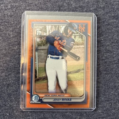 2024 Bowman Chrome 1st Prospects Jensy Rivas True Orange/25 Mets Color Match