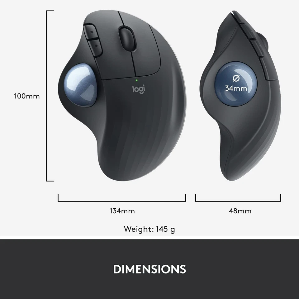 Logitech ERGO M575 Wireless Trackball Mouse for Business - Ergonomic comfort, pr - Image 4 of 4