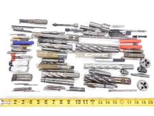 Approx 50 Pcs Machinist Tooling Lot Assorted End Mills Collets Taps Boring Bars