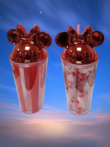 Taza Vaso Minnie Mouse Cereza Roja con Pajita - Regalo Disney de Lujo Individual y Juego - Imagen 19 de 34