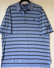 Polo Golf Ralph Lauren Polo Shirt Men Large Blue Striped Logo Short Sleeve