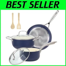 Ceramic Kitchen Induction Cookware, 7 Piece Set