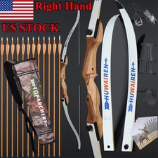 RH 48" Archery Takedown Recurve Bow 10-20lbs Arrows Youth Hunting Shoot Practice