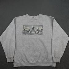 Vintage Disney Store Sweatshirt Mens XL Gray Pooh Eeyore Tigger Fleece Graphic