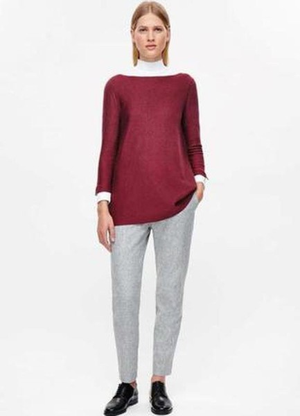 Women COS Sweater Burgundy Wool 38 / M / 46