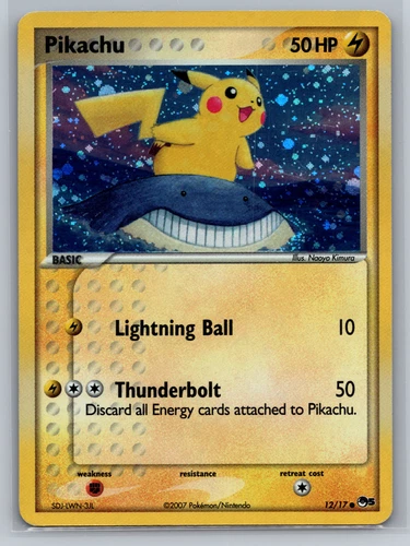 Pokemon Card Error Inverted Back Pikachu POP Series 5 12/17 Holo Rare MP SWIRL