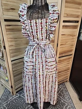 Vintage Design House Apron Dress Japan Patchwork Boho Floral Cottage Grannycore