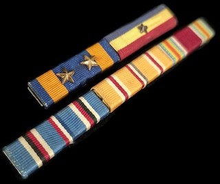 WWII US Navy Marine Corps Viking Kwikset Ribbon Bar w/ Air Medal & PUC