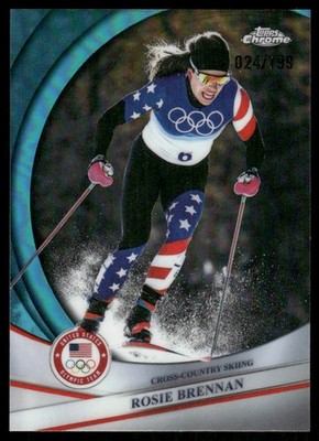 2026 Topps Chrome US Olympic Paralympic Team Hopefuls Aqua 134 Rosie Brennan/199