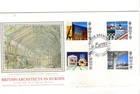 1987 BRITISH ARCHITECTS IN EUROPE - LONDON H/S -PPS SILK FDC FROM COLLECTION J31