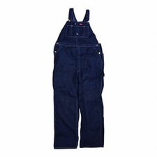 Dickies Bib Overalls Mens 42x32 Blue Denim Relaxed Workwear Utility Carpenter