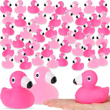 48 Pcs Flamingo Rubber Duck Bulk Rose Pink Light Pink Flamingo Bath Floating Duc