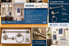 Moen Banbury Y2633BN 3pc Bath Accessory Set Brushed Nickel 24in Bar