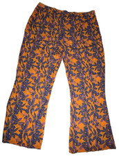 PRETTY LITTLE THING,NWT Size 24 Orange Sheer Print Pants Wide Leg Flare Swim-673