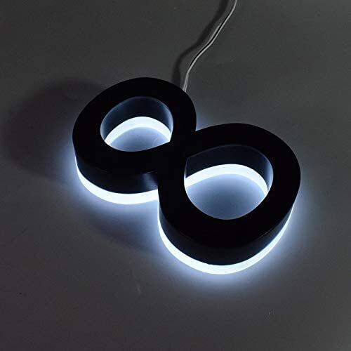Hintergrundbeleuchtete LED Hausnummern 0-9 für außen schwimmende Adresse Edelstahl 5 Zoll schwarz - Bild 14 von 20