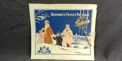 1920s Wichita Kansas Bushong Candy Co Box Top Family Package Christmas Ad A93