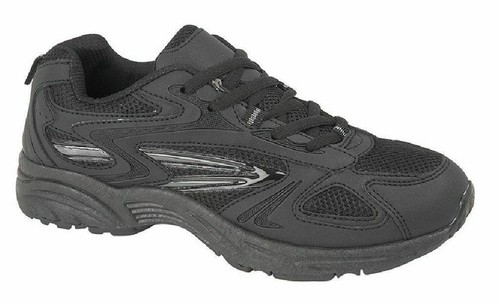Zapatillas deportivas DEK Venus para hombre negras ligeras cómodas acolchadas con cordones tallas 5-12 - Imagen 5 de 6